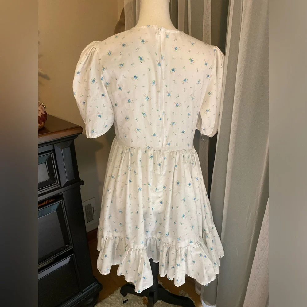 Vintage 70’s handmade prairie puff sleeve mini dress - Picture 7 of 8